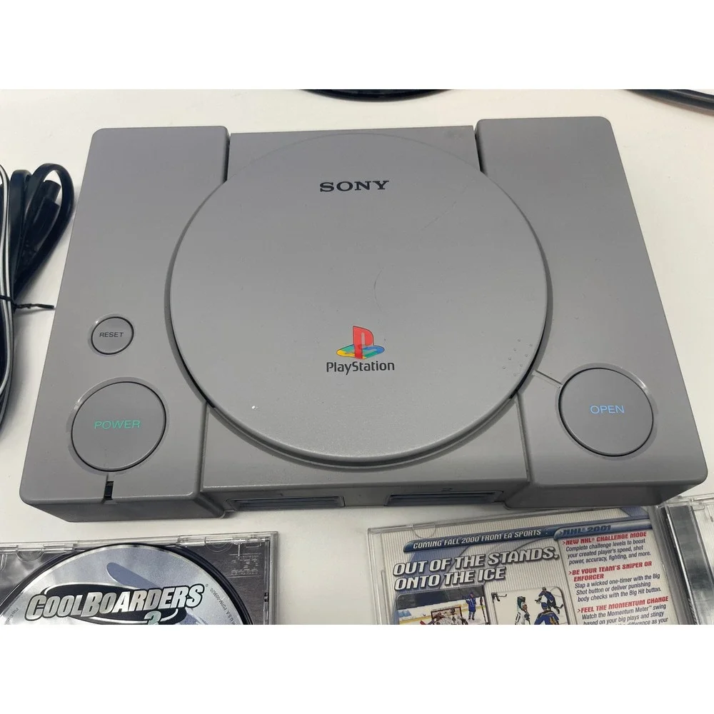 Sony PlayStation 1 Console Gray PS1 Bundle Madden 2001 / Cool Boarders 3